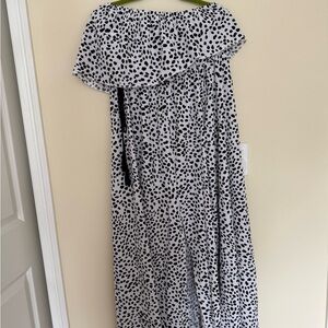 SHEIN Black and White Ruffled Tiered Sundress